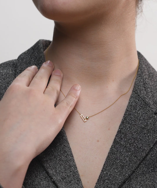 14K Gold Modern Diamond Necklace