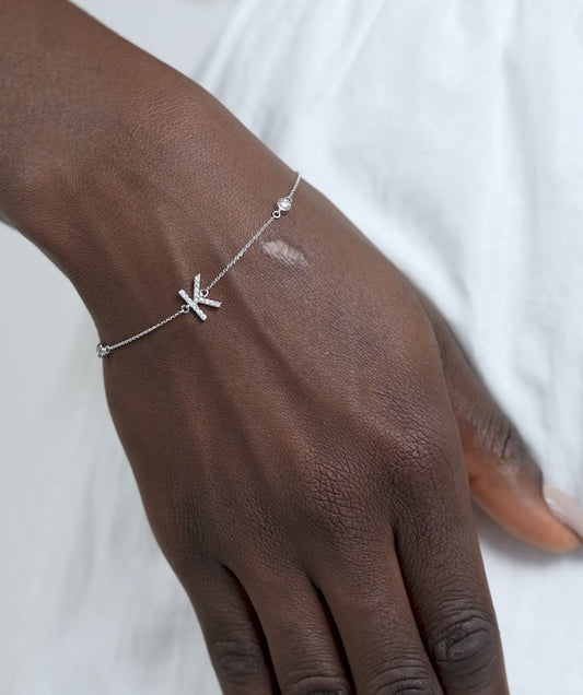 Elegant K Initial Sparkle Bracelet