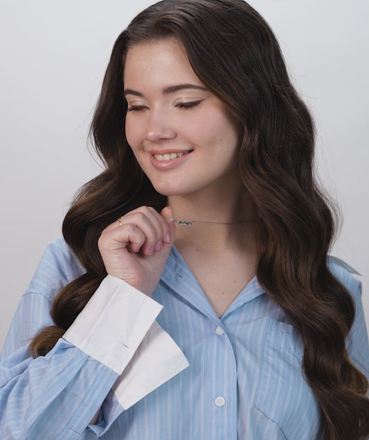 Green Gemstone & Diamond Cluster Necklace