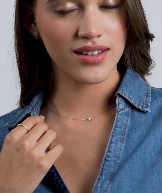 Sky Blue Sparkle Diamond Necklace