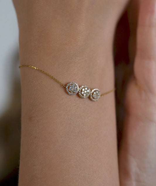 Triple Halo Diamond Elegance Bracelet