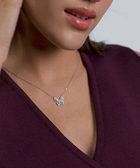 14K Gold Butterfly Brilliance Pendant