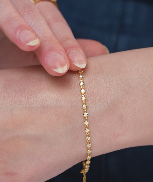 Gold Bezel Tennis Bracelet