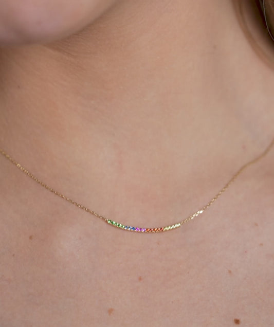 Rainbow Style 14K Gold Necklace