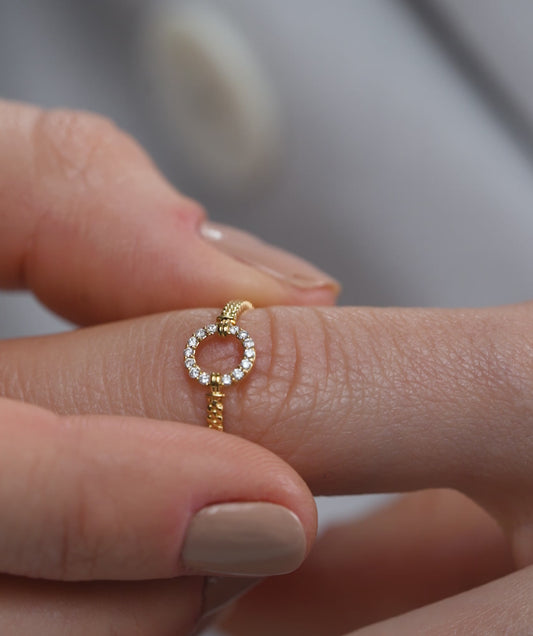 14K Gold Circle Ring