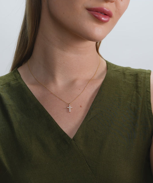 Faith & Sparkle Diamond Cross Pendant