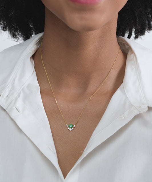 Emerald Elegance Diamond Necklace