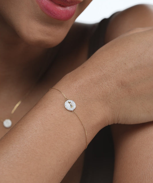 Diamond Pave Gold Bracelet