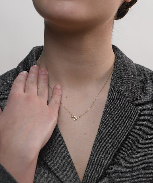 14K Gold Diamond Flower Pendant