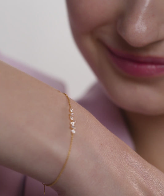 14K Gold Pink Diamond Bracelet