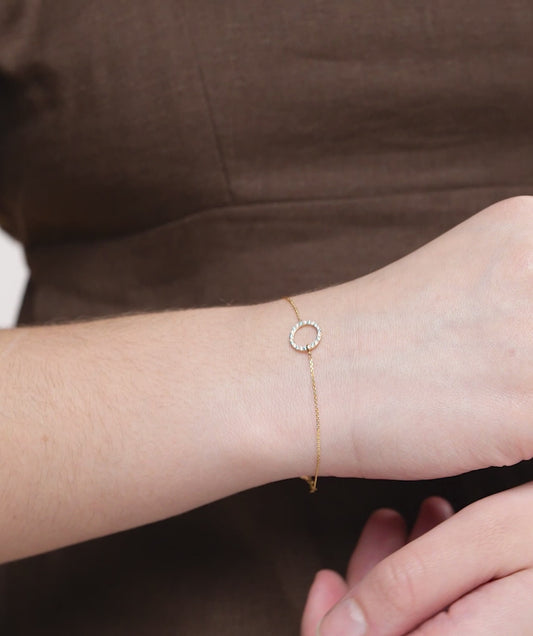 14K Gold Eternity Circle Bracelet