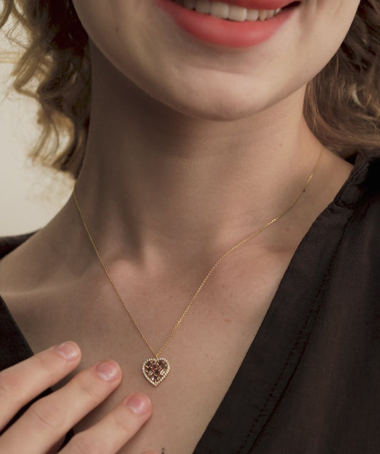 Pink Diamond Heart Pendant