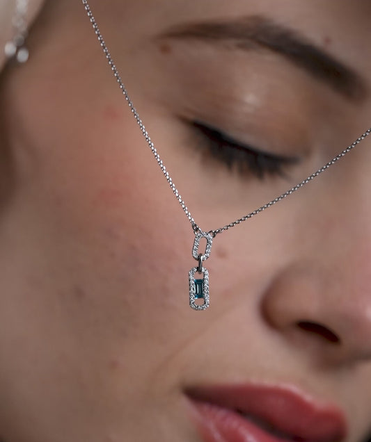 14K Gold Halo Design Diamond Necklace