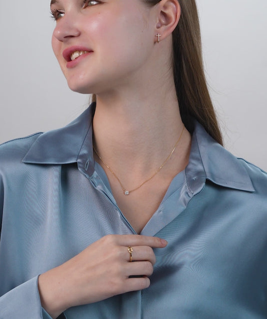 Floral Diamond Cluster Necklace