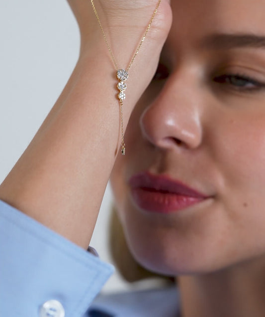 14K Gold Diamond Drop Necklace