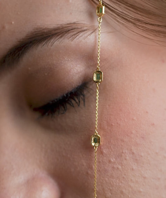 Emerald Elegance Station Necklace