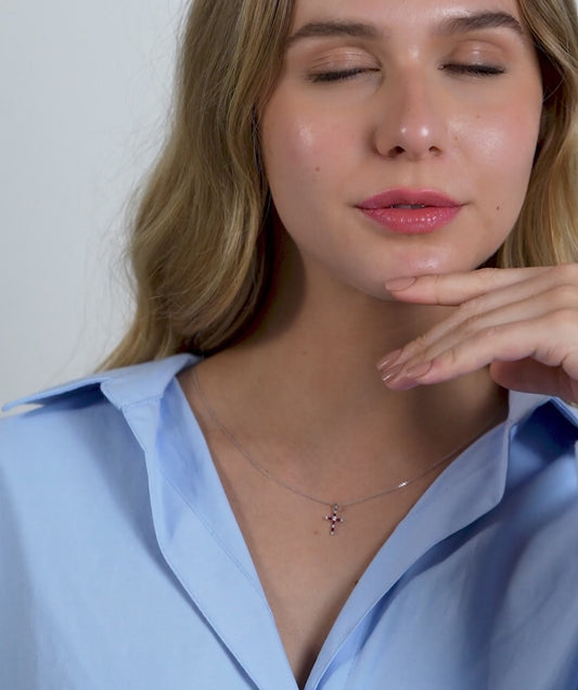 14K Gold Cross Diamond Necklace