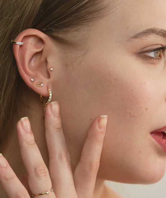 Custom Initial Diamond Hoop Earrings