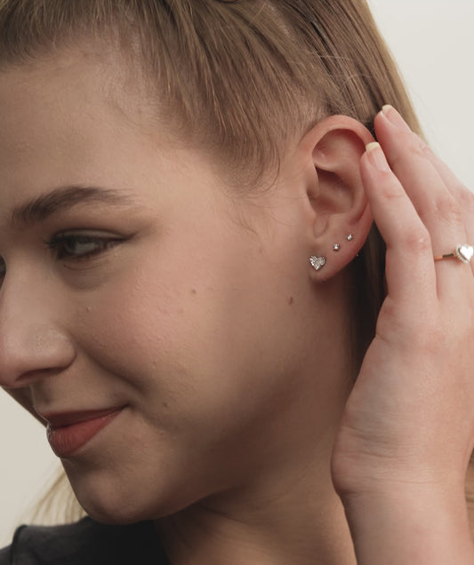 Heart Diamond Studs