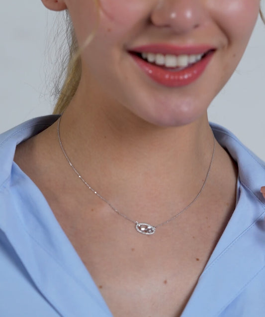 Elegant Ellipse Diamond Necklace