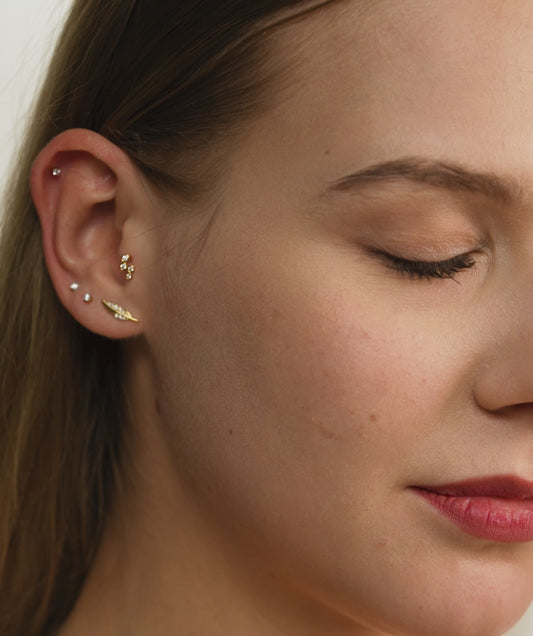 Delicate Gold Feather Earrings