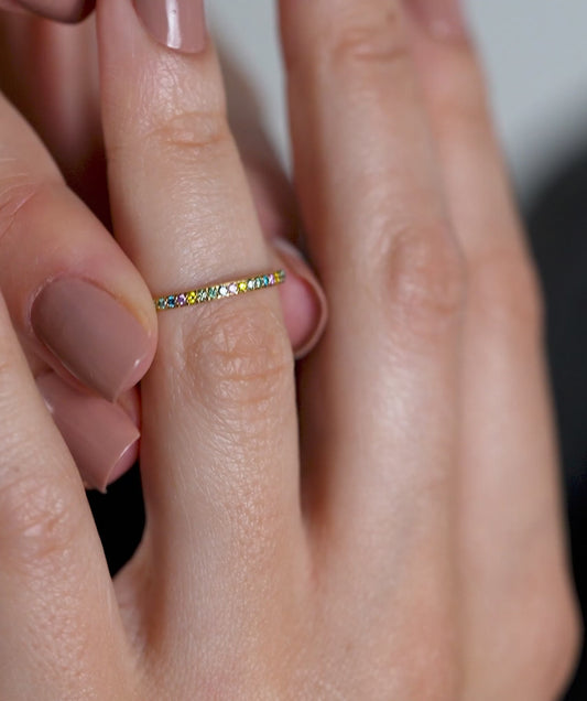 Fancy Multi-Color Diamond Band