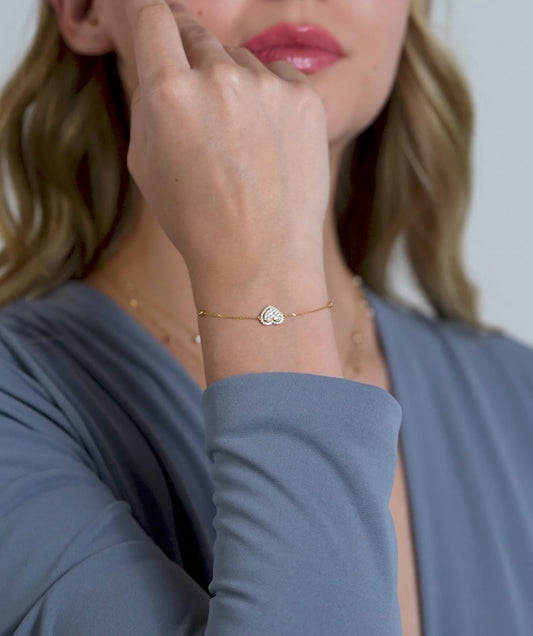Heart of 14K Gold Diamond Bracelet