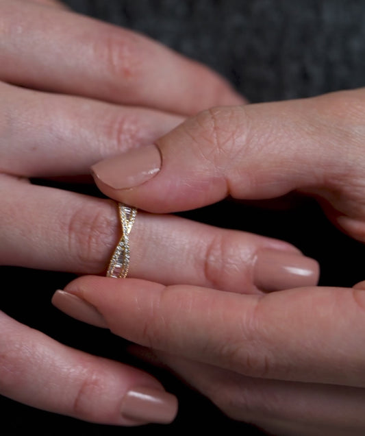 Glamorous Gold Baguette Diamond Band