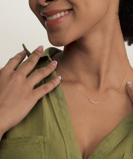 Soft Glow Curved Bar Necklace