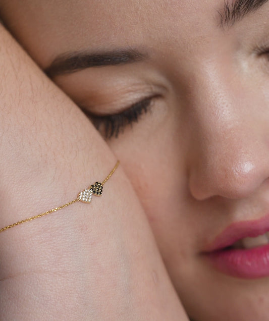 Black & White Heart Bracelet