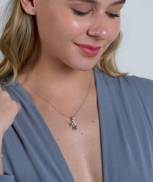 Rainbow Bloom 14K Gold Necklace