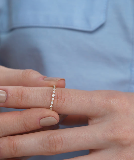 Diamond Band with Unique Stone Shapes