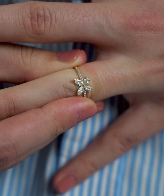 Butterfly Diamond Accent Ring