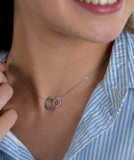 Infinity Rainbow Gold Necklace