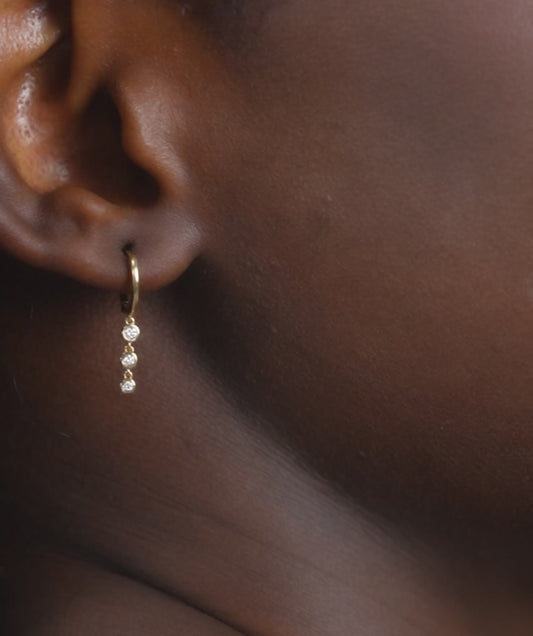 14K Gold Cascade Earrings