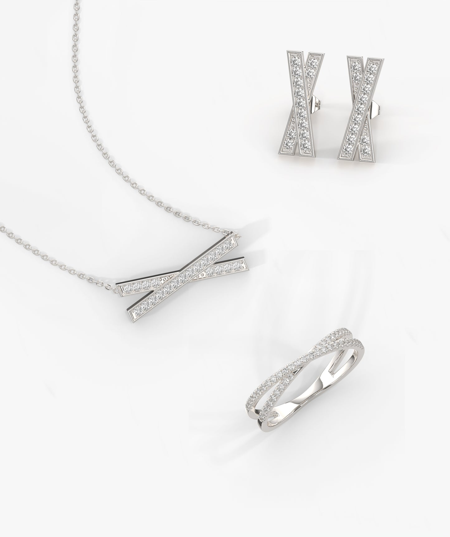 Modern Crisscross Jewelry Set