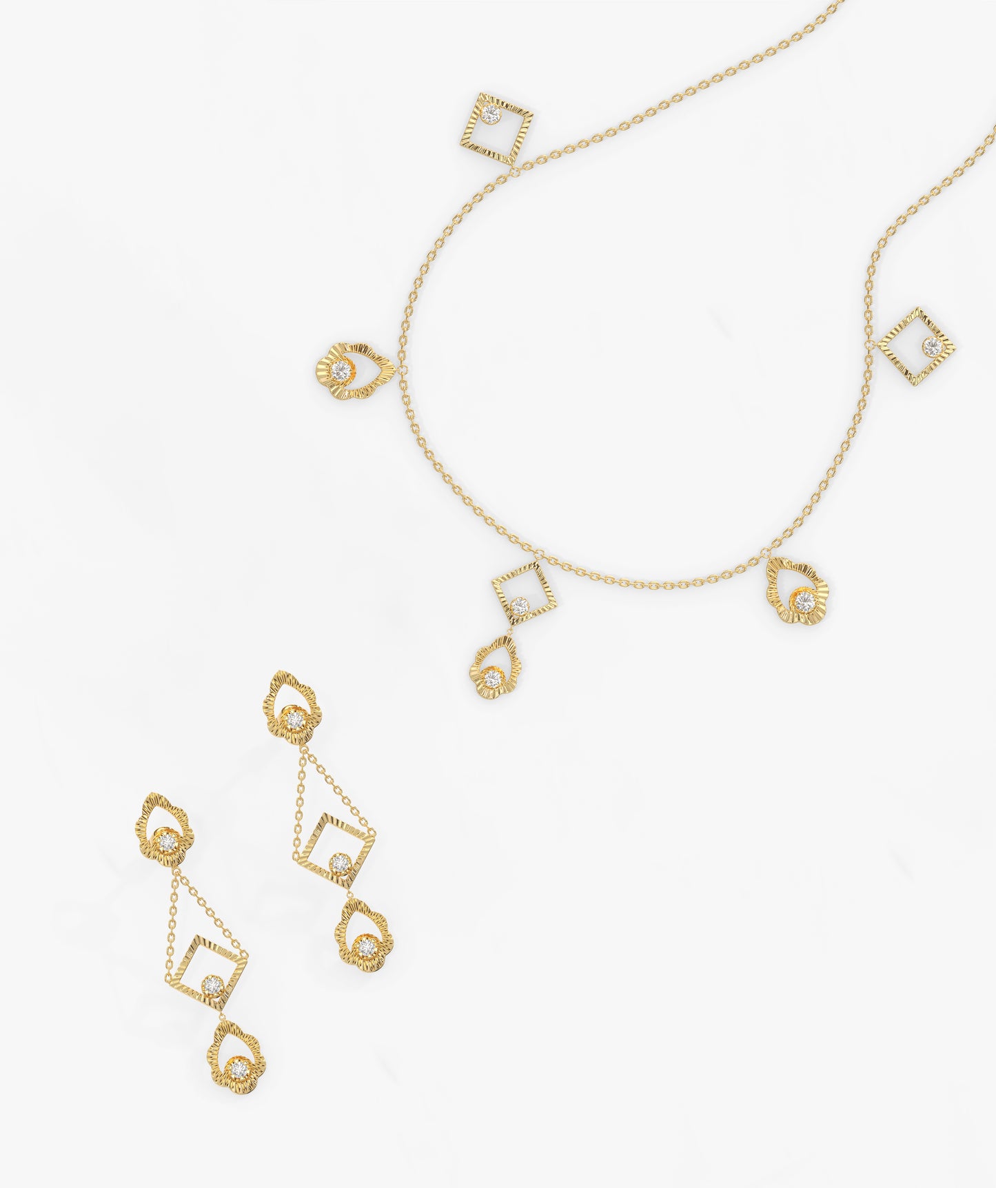 Geometric Diamond Jewelry Set
