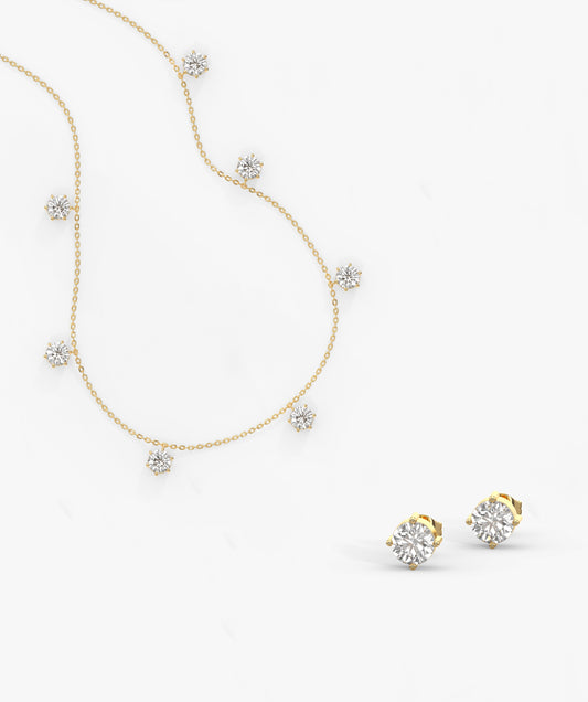 14K Gold Diamond Jewelry Set