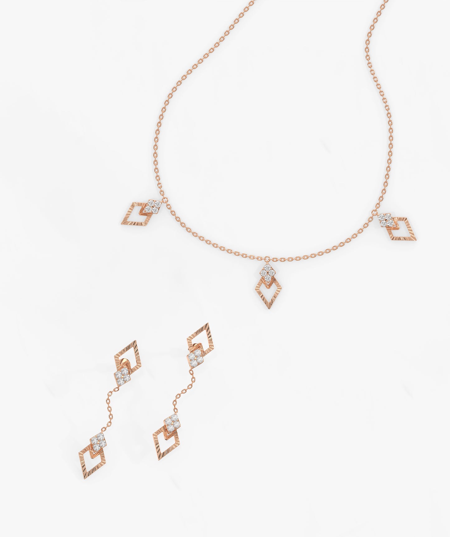 Diamond Triangle Jewelry Set
