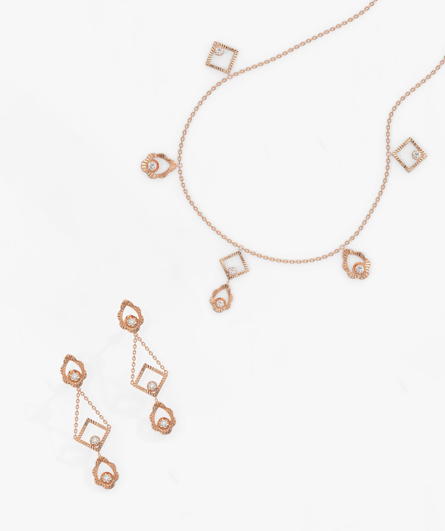 Geometric Diamond Jewelry Set