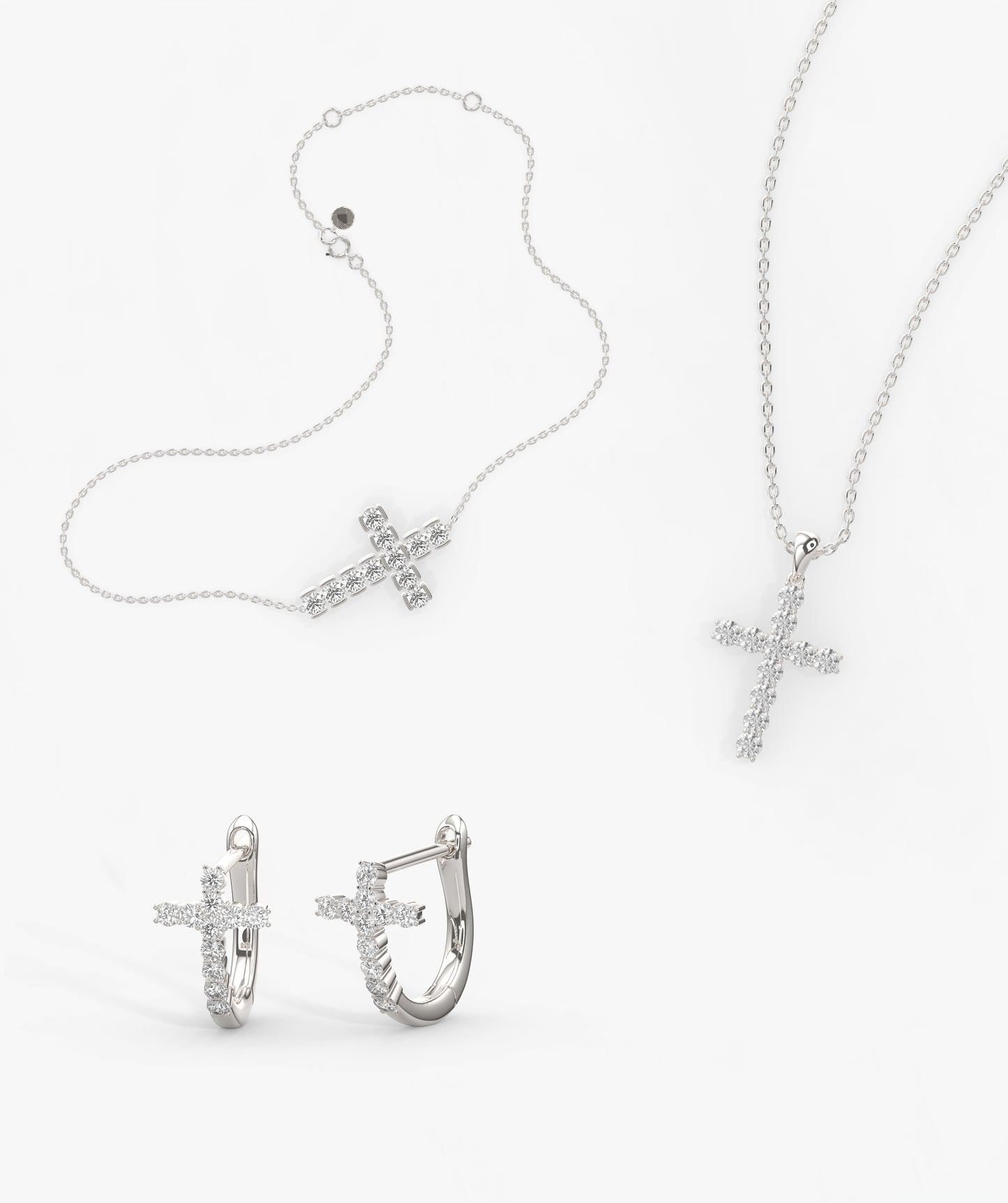 Diamond Cross Jewelry Set