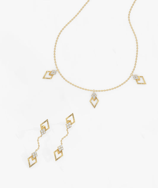 Diamond Triangle Jewelry Set
