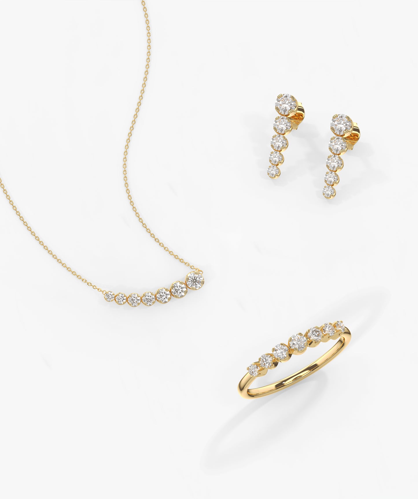 14K Gold Diamond Jewelry Set