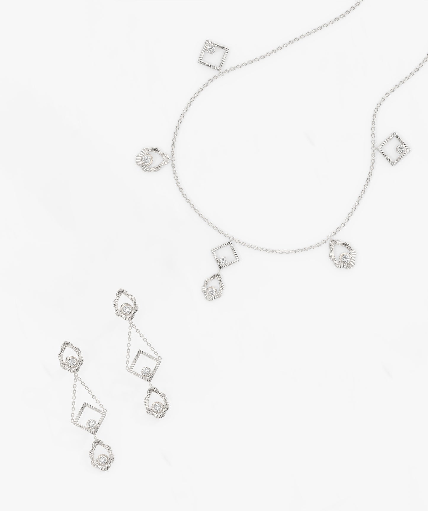 Geometric Diamond Jewelry Set