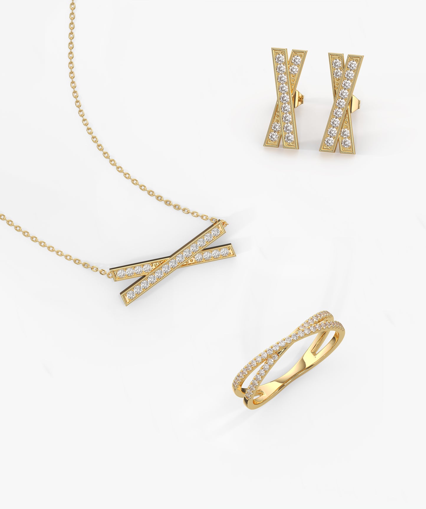Modern Crisscross Jewelry Set