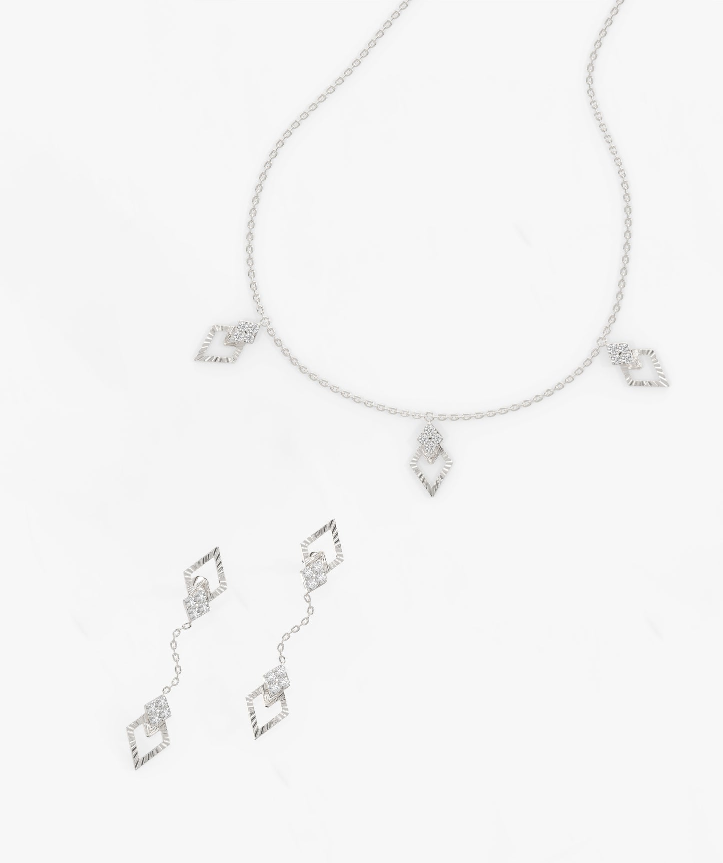 Diamond Triangle Jewelry Set