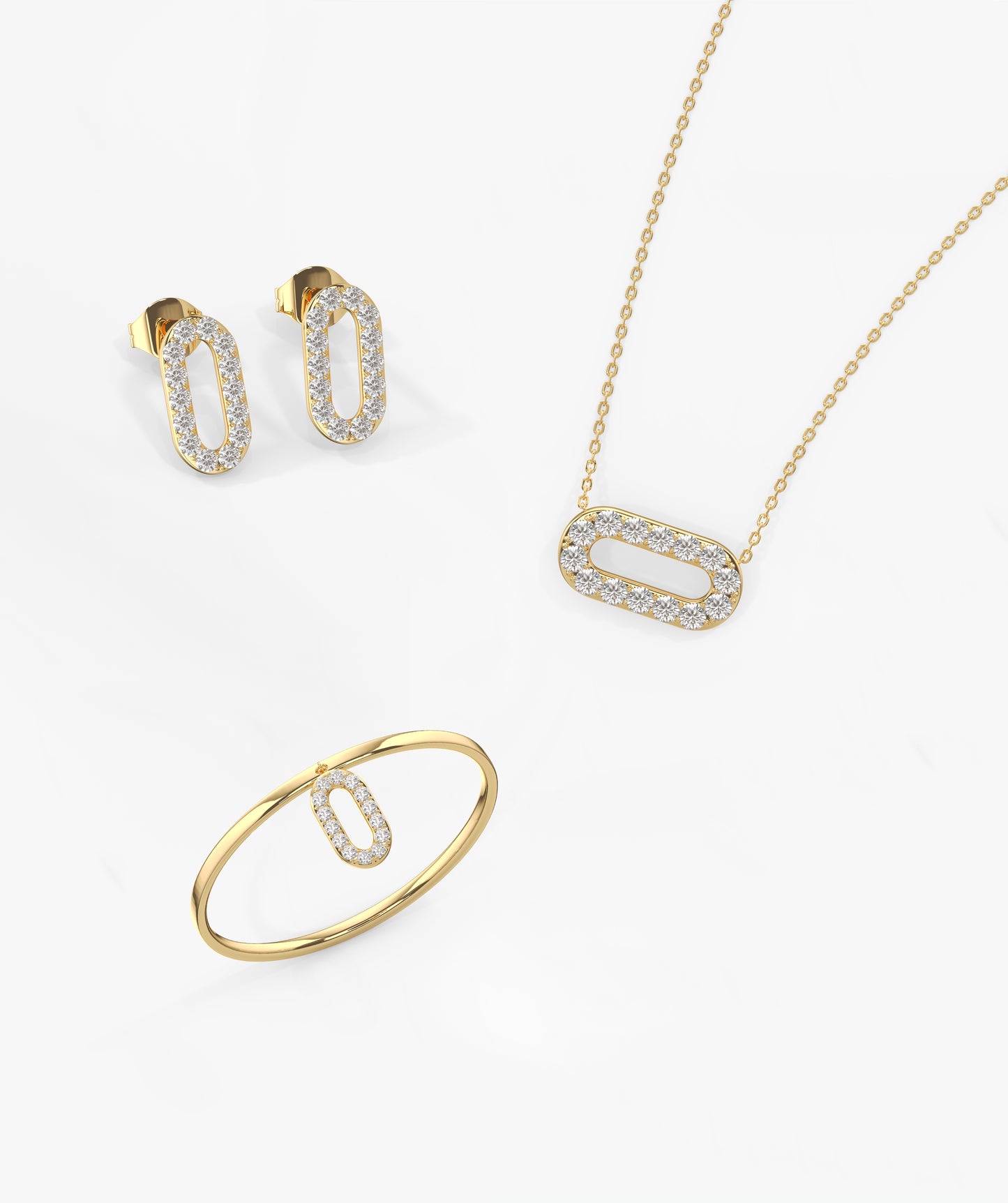 14K Gold Diamond Jewelry Set
