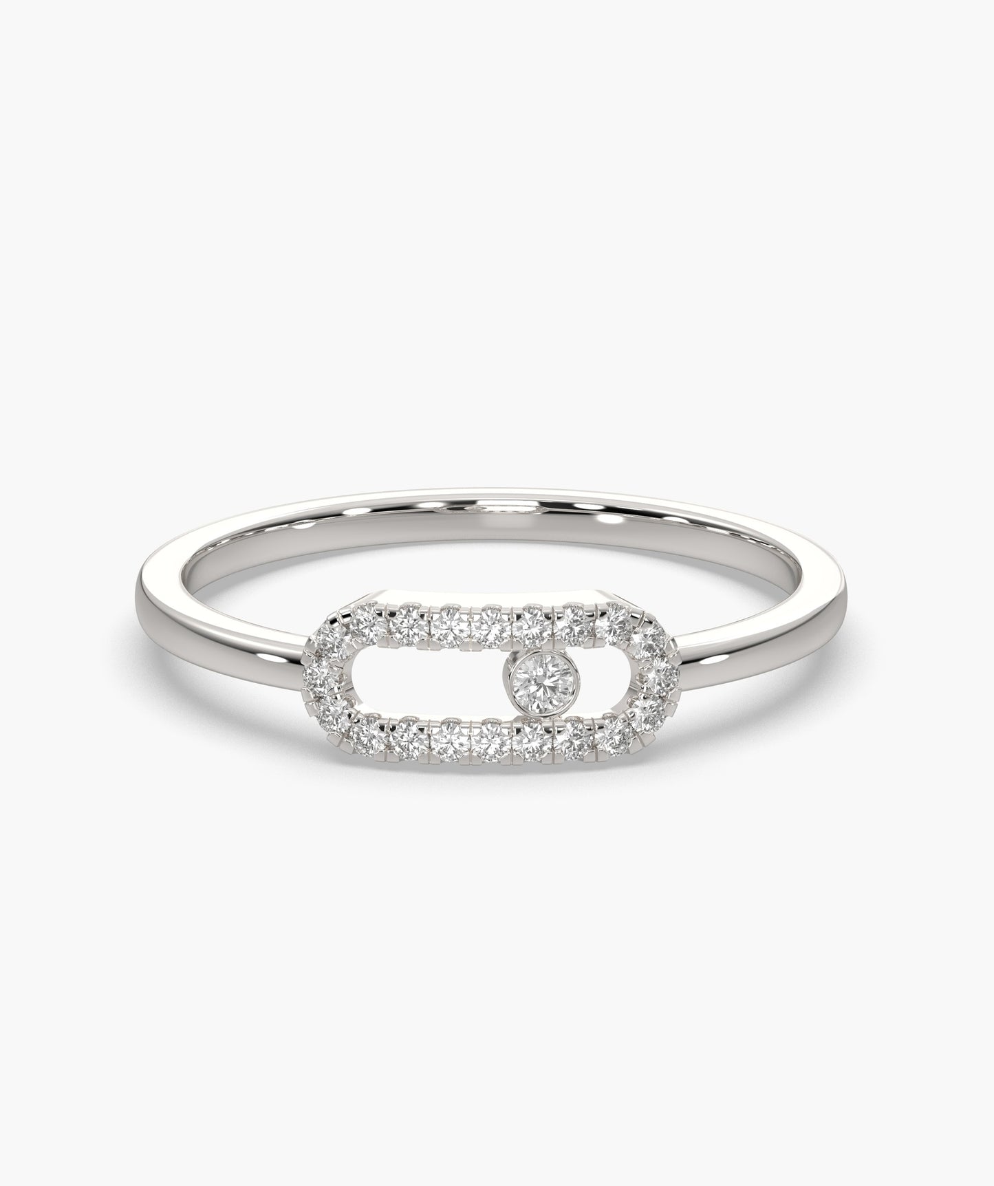 14K Gold Diamond Link Halo Ring