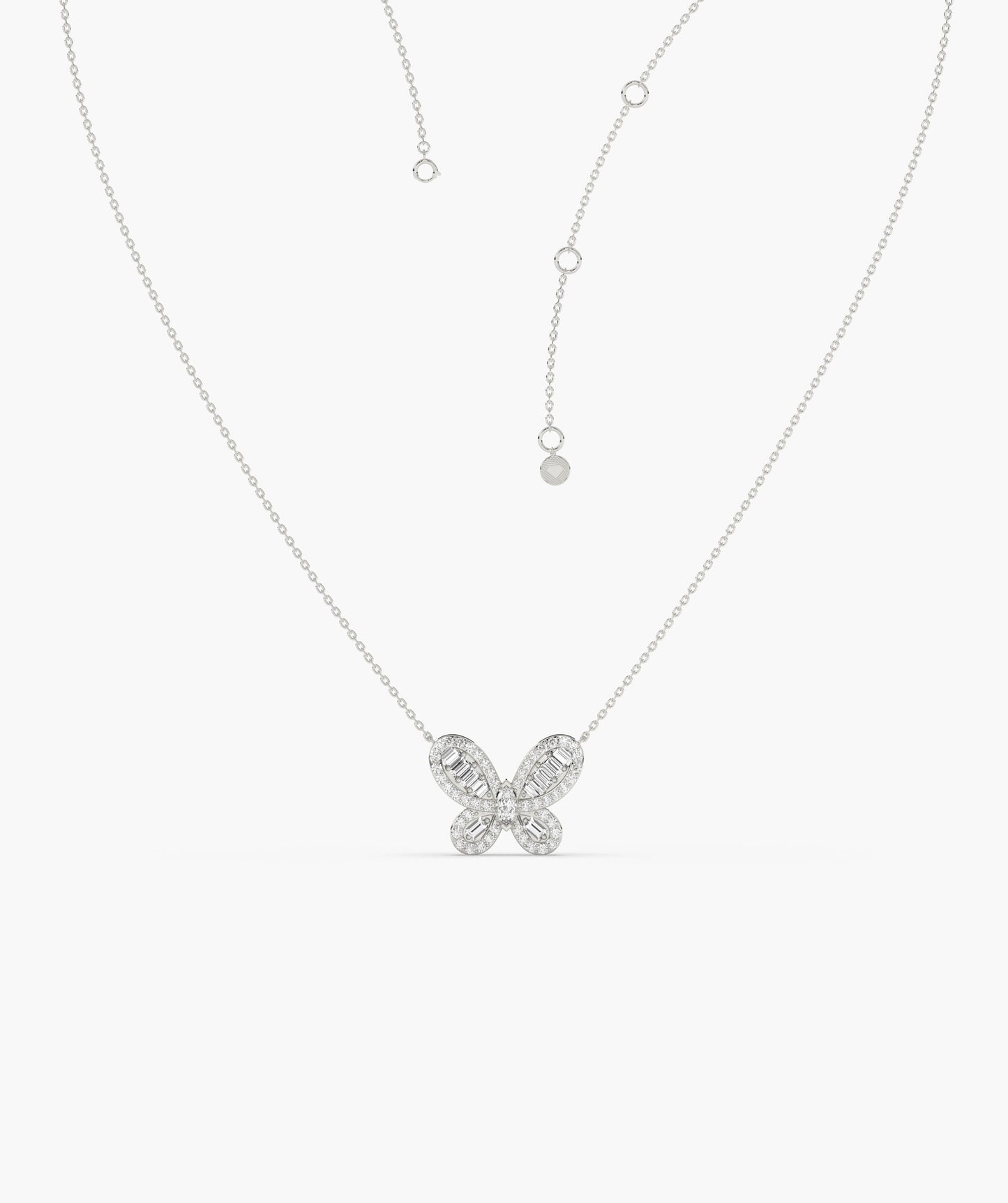 14K Gold Butterfly Diamond Pendant