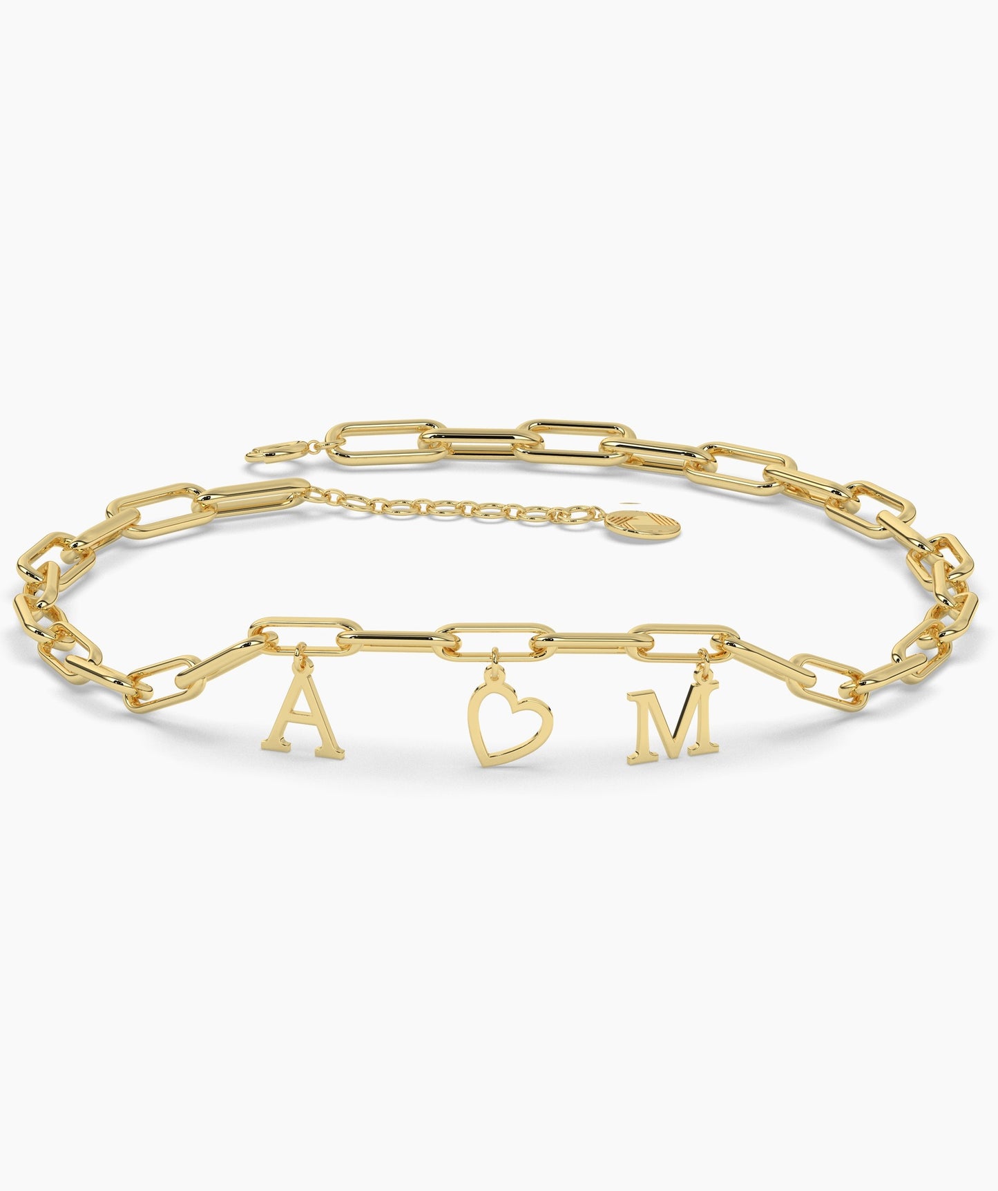 Personalized Charm 14K Gold Bracelet